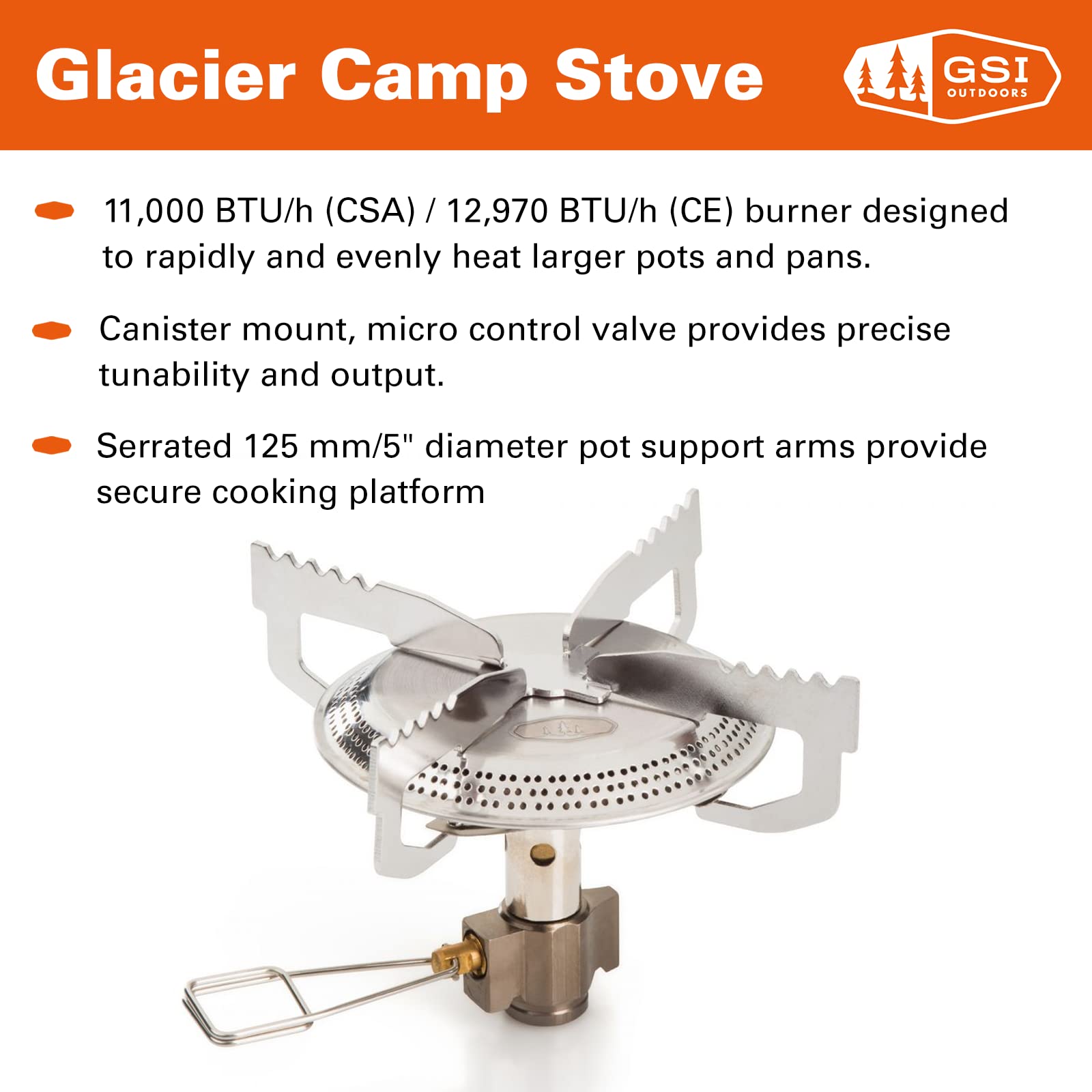 GSI Outdoors Camp Stove Glacier - High-Output Stove for Larger Pots Car Camping and Base Camp