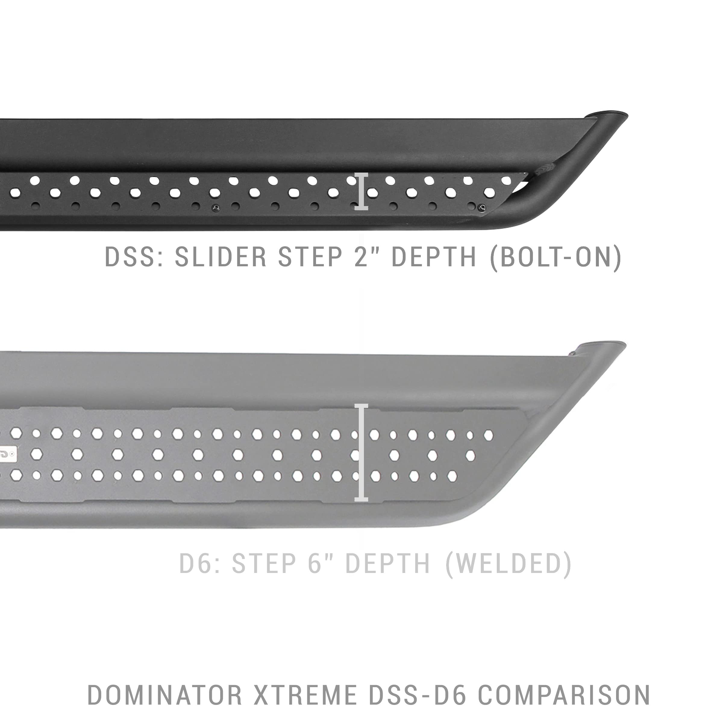 Dominator Xtreme Go Rhino DSS Sidestep & Brackets | Mild Steel, Textured Black | DSS0368T | Fits 2019-2024 Ford Ranger Crew Cab Pickup