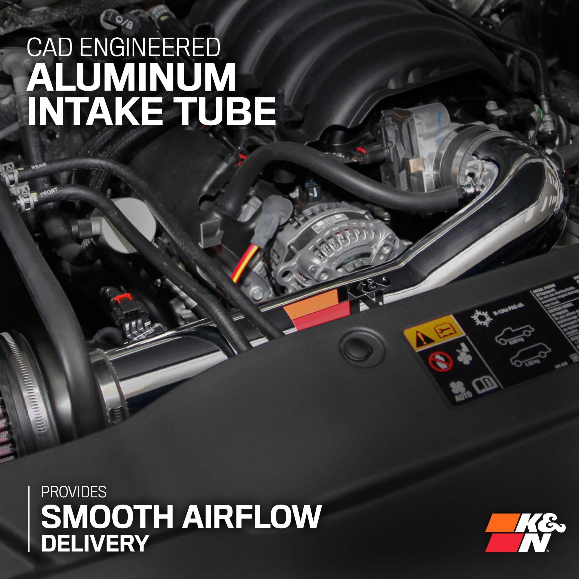 Cold Air Intake System K&N: High-Flow Air Filter, Increase Performance & Towing: Compatible with 2014-2020 Chevy/GMC/Cadillac Silverado 1500, Suburban, Tahoe, Sierra 1500, Yukon, Escalade, 77-3082KP