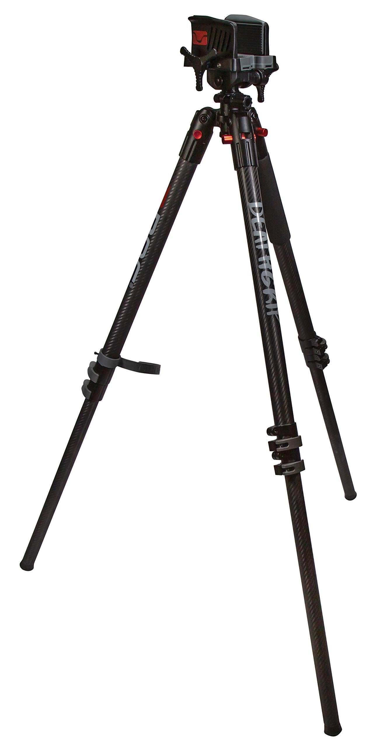 DeathGrip BOG Carbon Fiber Tripod with Durable Frame, Lightweight, Stable Design, Bubble Level, Adjustable Legs, Shooting Rest, and Hands-Free Operation for Hunting, Shooting, and Outdoors