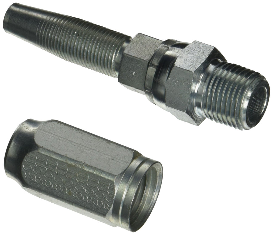 Gates Field Attachable Type T 8C1T-8RMPX for G1 Hose, 1 Wire, Male Pipe Swivel NPTF Without 30 Cone Seat, 1/2" ID