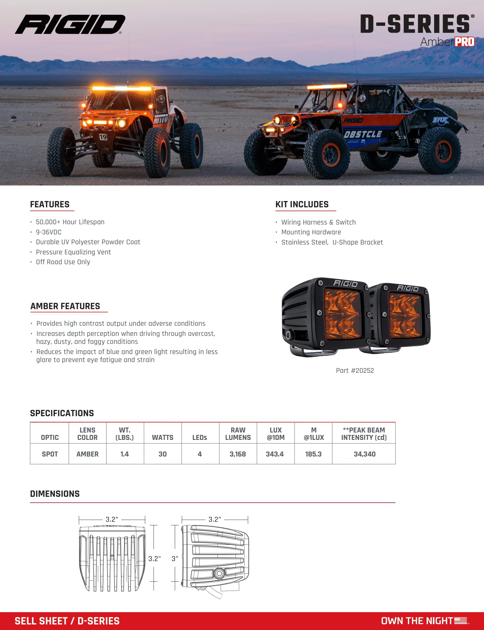RIGID 20252-D-Series-Spot with Amber PRO Lens Pair-02 Industries