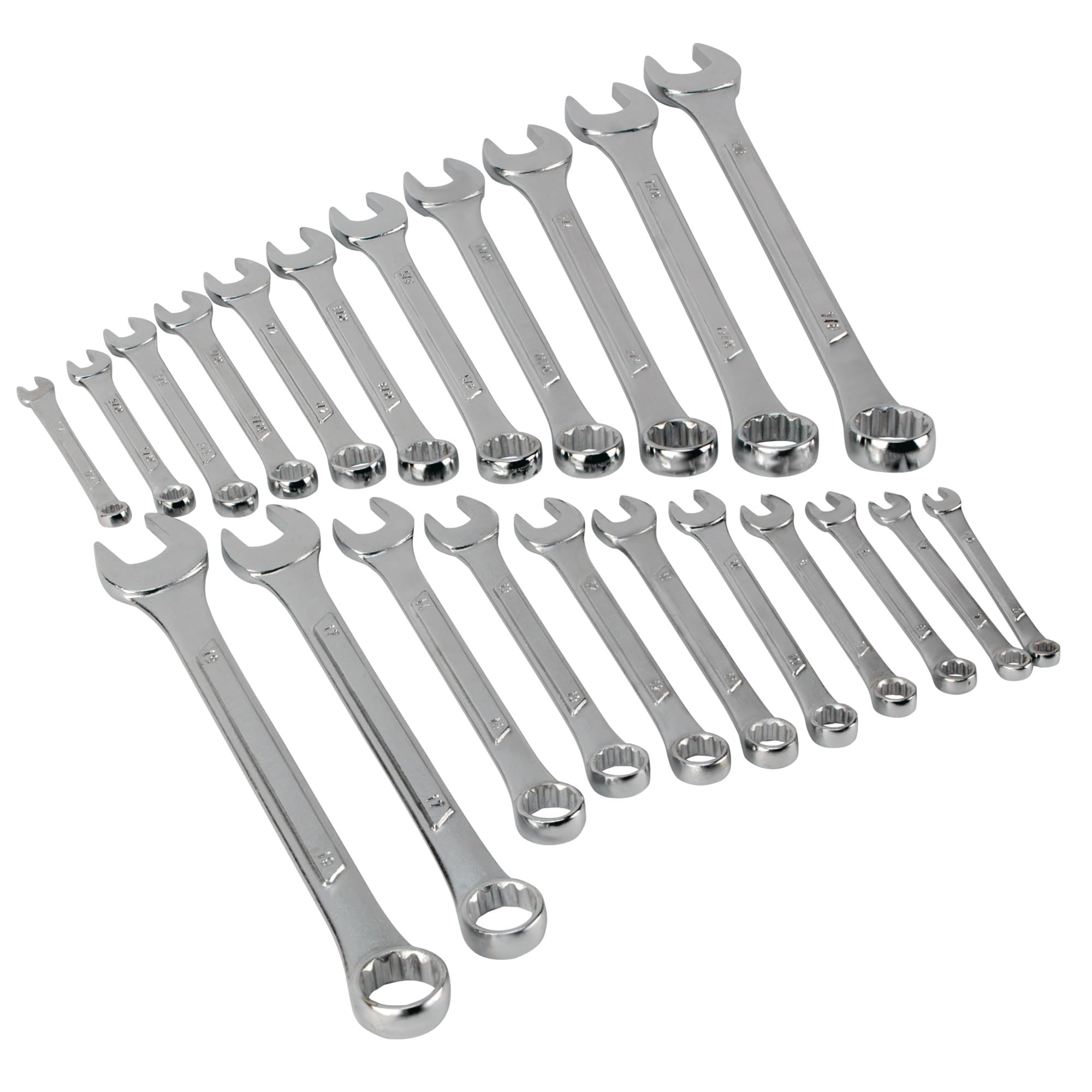 W1084 Performance Tool 22pc Combination Wrenches Set (Metric and Standard Sizes) With Organizer Rack