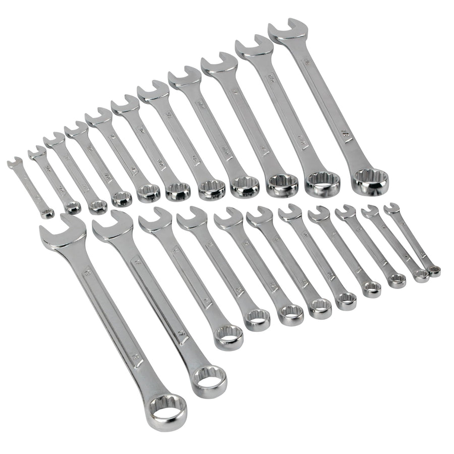 W1084 Performance Tool 22pc Combination Wrenches Set (Metric and Standard Sizes) With Organizer Rack
