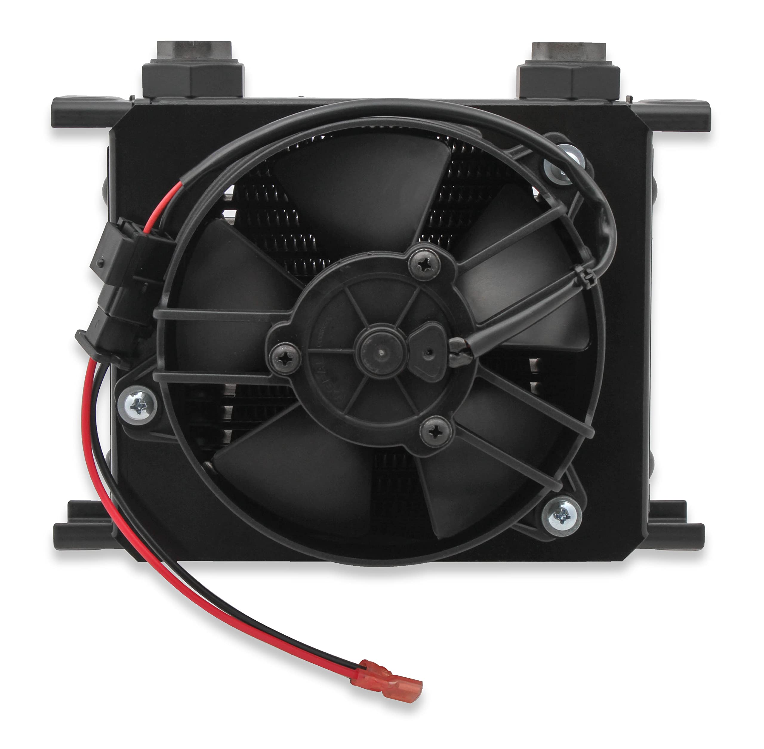 Earl's UltraPro Oil Cooler w/Fan Pack - Black - 19 Rows - 10 O-Ring Boss Female Ports - Narrow Cooler