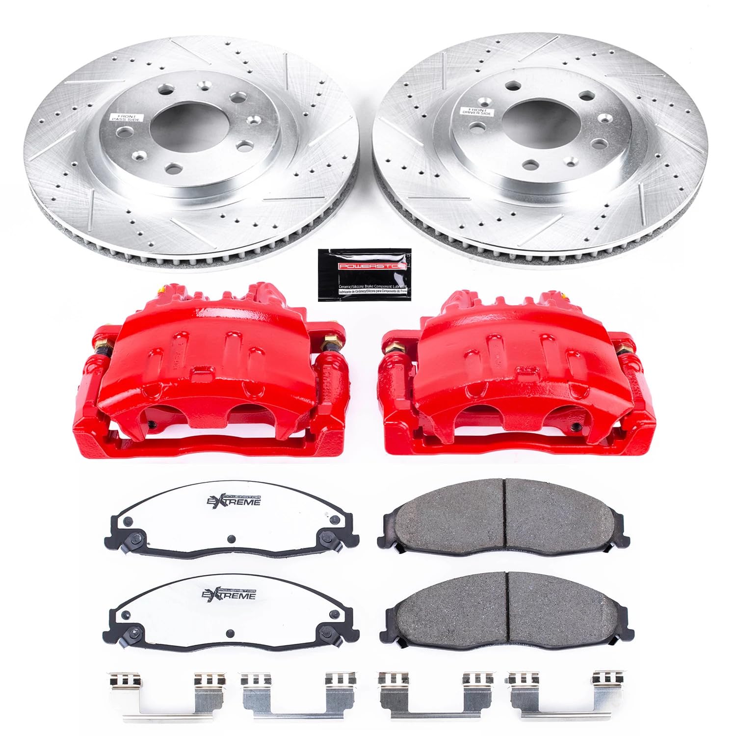 Power Stop KC1419-26 Z26 Street Warrior Front Brake Kit For Cadillac CTS 2003-2007 [Model Specific]