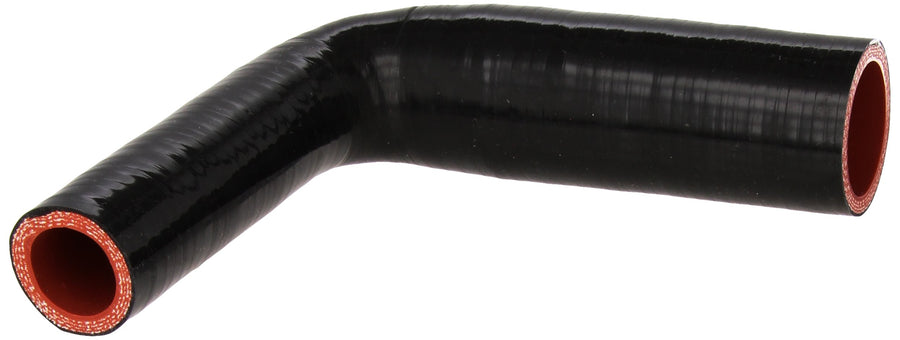 HPS Silicone High Temperature HTSER90-100-150-BLK 4-ply Reinforced 90 degree Elbow Reducer Coupler Hose, 75 PSI Maximum Pressure, 4" Leg Length on each side, 1" > 1-1/2" ID, Black