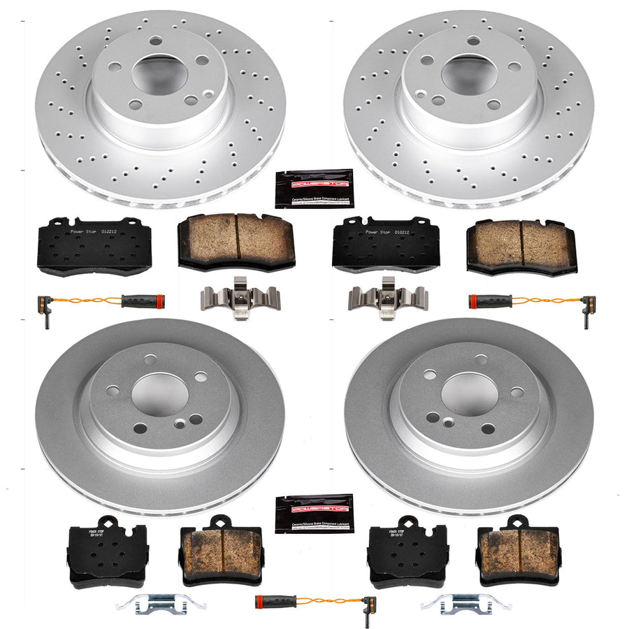 Power Stop Z23 Evolution Geomet Coated Brake Kit For Mercedes-Benz S430 Front and Rear 2003 [Model Specific]