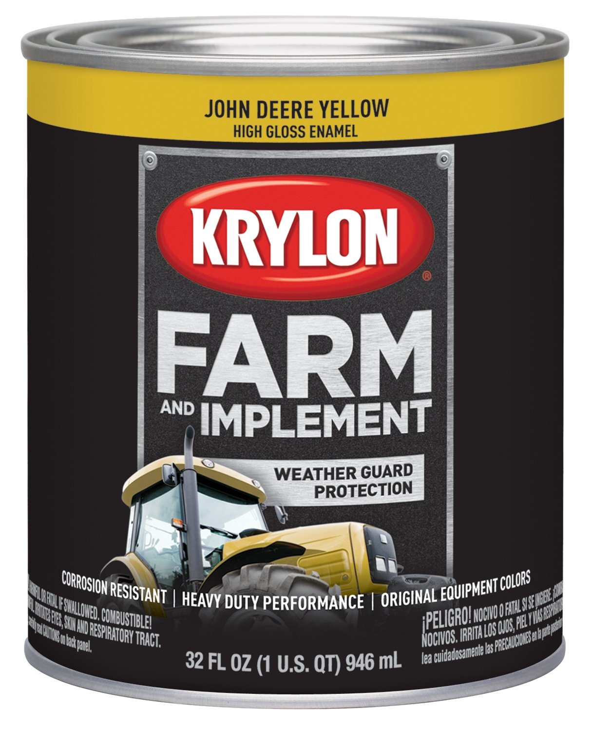Krylon® Farm & Implement 2025 Brush, High Gloss, John Deere Yellow, 1 Quart Architectural Paints