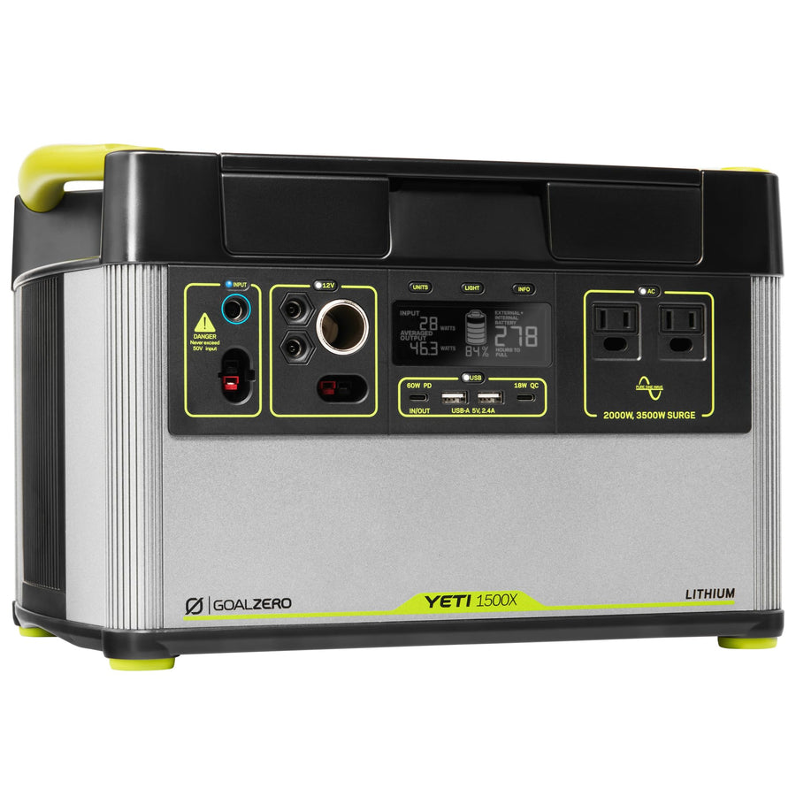 Goal Zero Yeti 1500X Portable Power Station - w/ 1,516 Watt Hours Battery Capacity, USB Ports & AC Inverter - Rechargeable Solar Generator for Camping, Travel, Outdoor Events, Off-Grid & Home Use