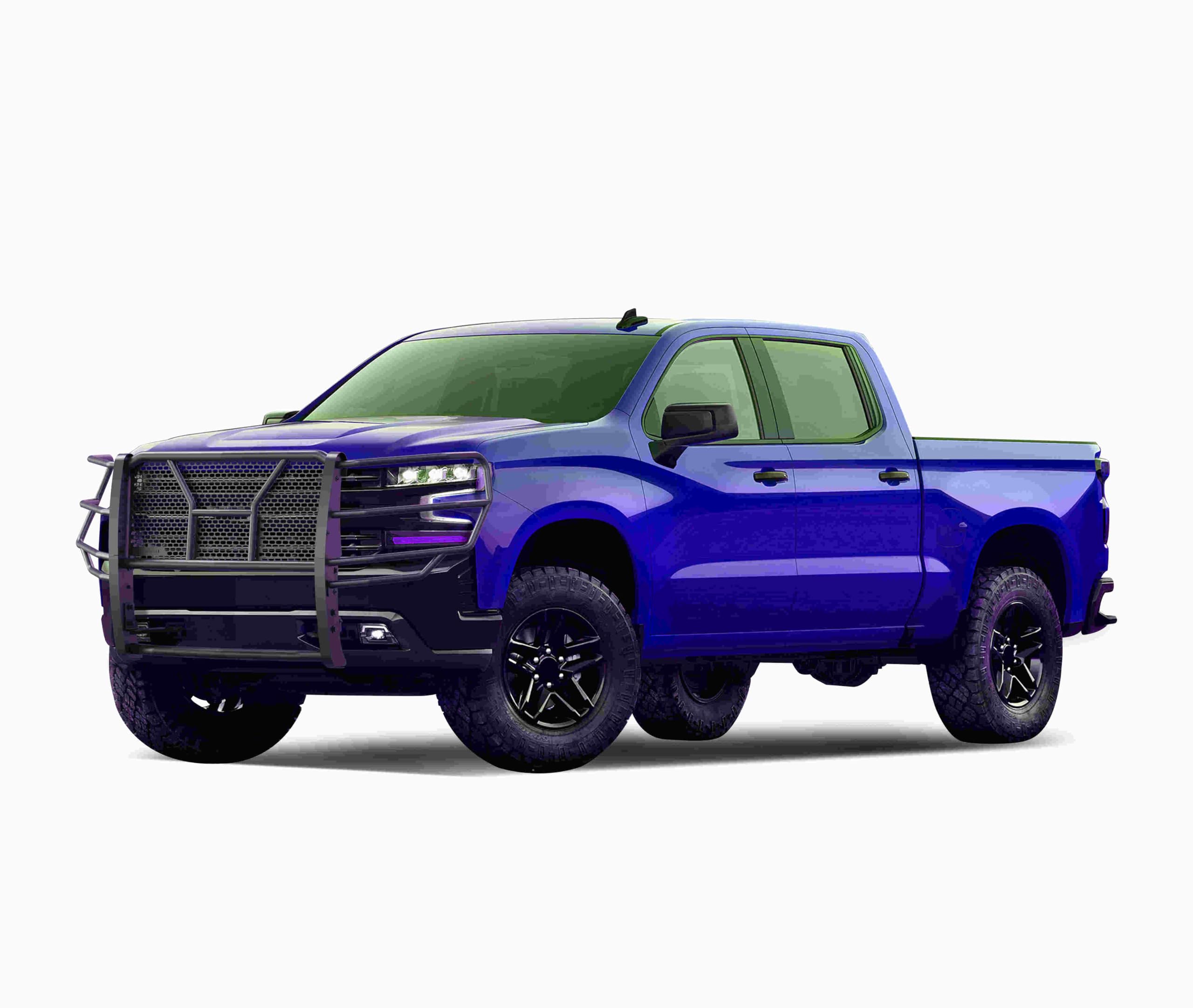 Heavy Duty Black Horse Rugged Grille Guard Modular Black Compatible with 2019-2021 Chevrolet Silverado 1500-RU-CHSI19-B