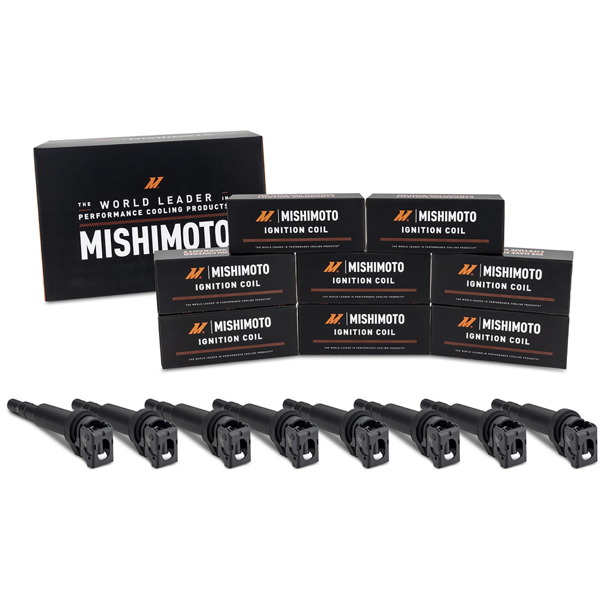 Mishimoto Ignition Coil Set of 8 Bosch Style compatible with BMW 550i 4.4L 2011-2015
