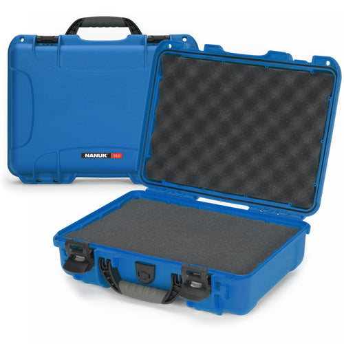 NANUK 910 Hard Case with IP67 Waterproof, Customizable Cubed Foam, Dustproof and Impact Resistant, 14.3” x 11.1” x 4.7”, Rugged Construction for Ultimate Protection, Made in Canada – Blue