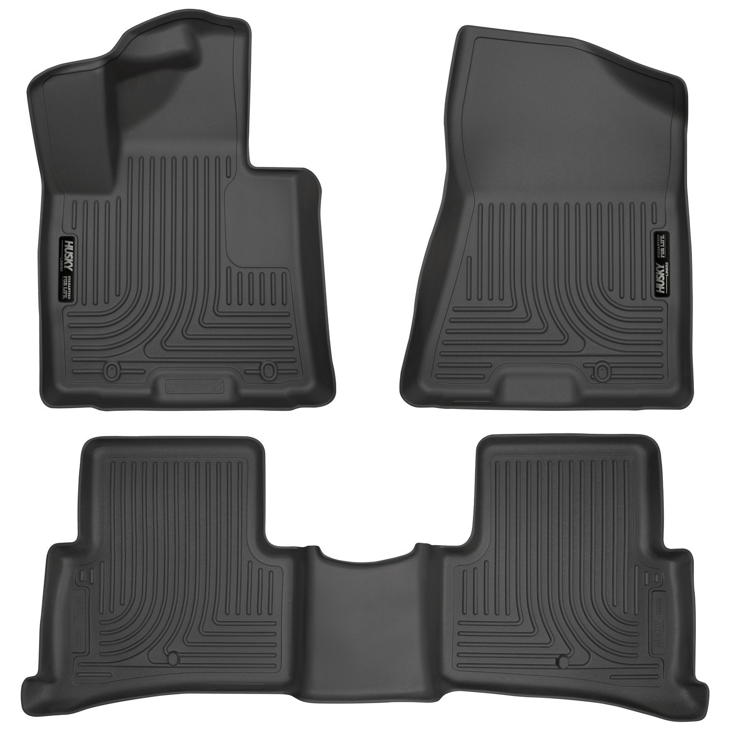 Weatherbeater Husky Liners Floor Mats | Fits 2019-2021 Hyundai Tucson; 2017-2022 Kia Sportage | Front & 2nd Row, 3-pc Black - 99891