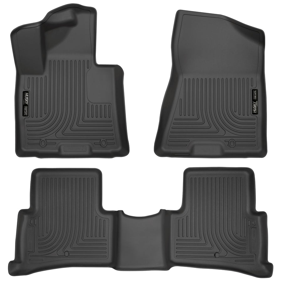Weatherbeater Husky Liners Floor Mats | Fits 2019-2021 Hyundai Tucson; 2017-2022 Kia Sportage | Front & 2nd Row, 3-pc Black - 99891