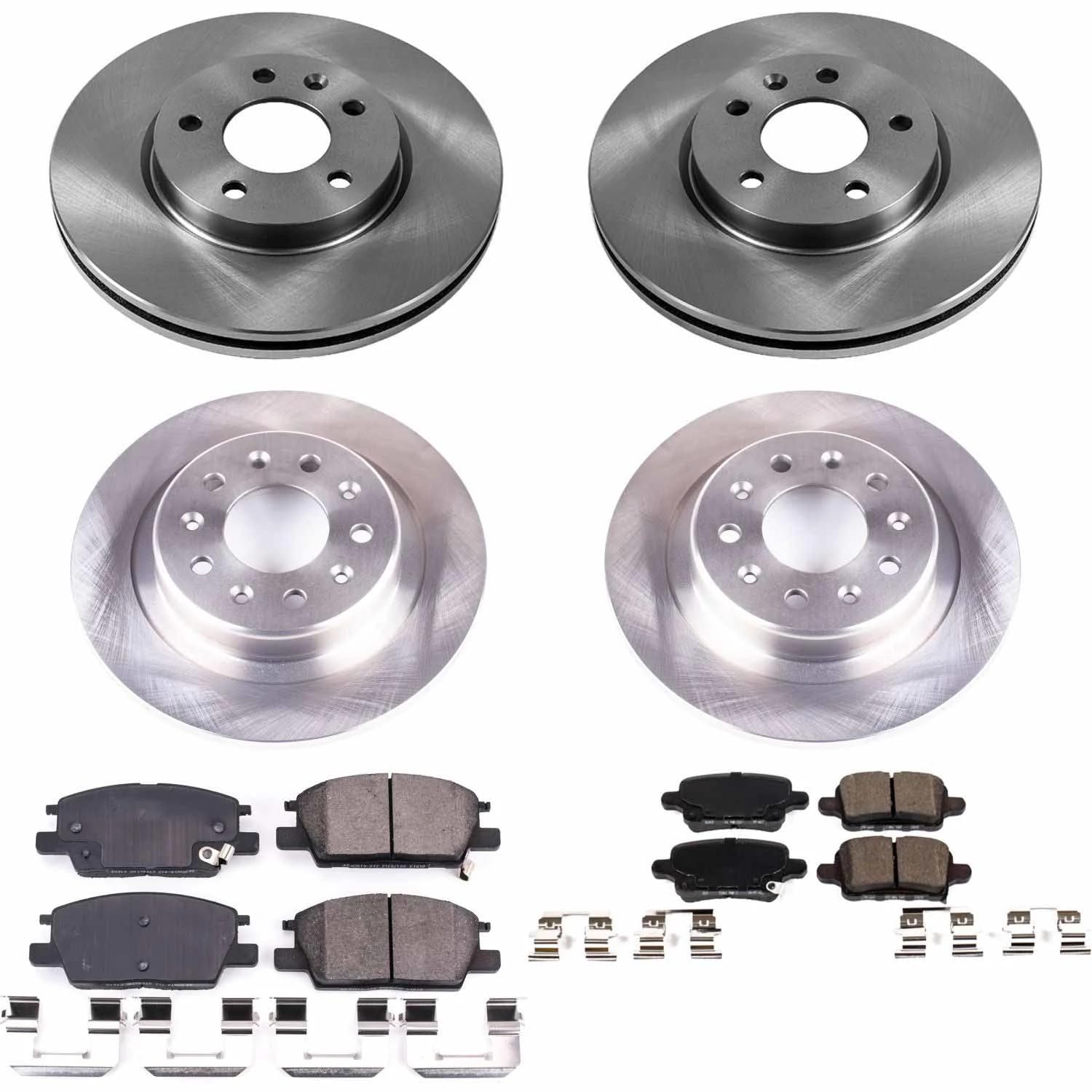 Power Stop Autospecialty KOE7564 Front and Rear Replacement Brake Kit-OE Brake Rotors & Ceramic Brake Pads