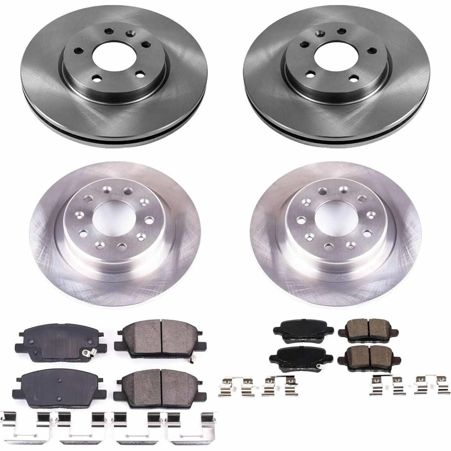Power Stop Autospecialty KOE7564 Front and Rear Replacement Brake Kit-OE Brake Rotors & Ceramic Brake Pads