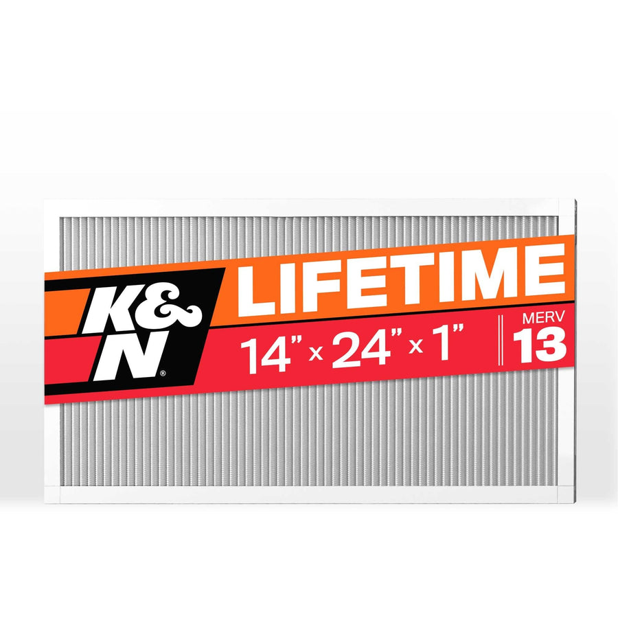 K&N HVAC Furnace Air Filter 14X24X1, Lasts a Lifetime, Washable, Merv 13, the Last HVAC Filter You Will Ever Buy, Breathe Safely at Home or in the Office, HVC-13-11424