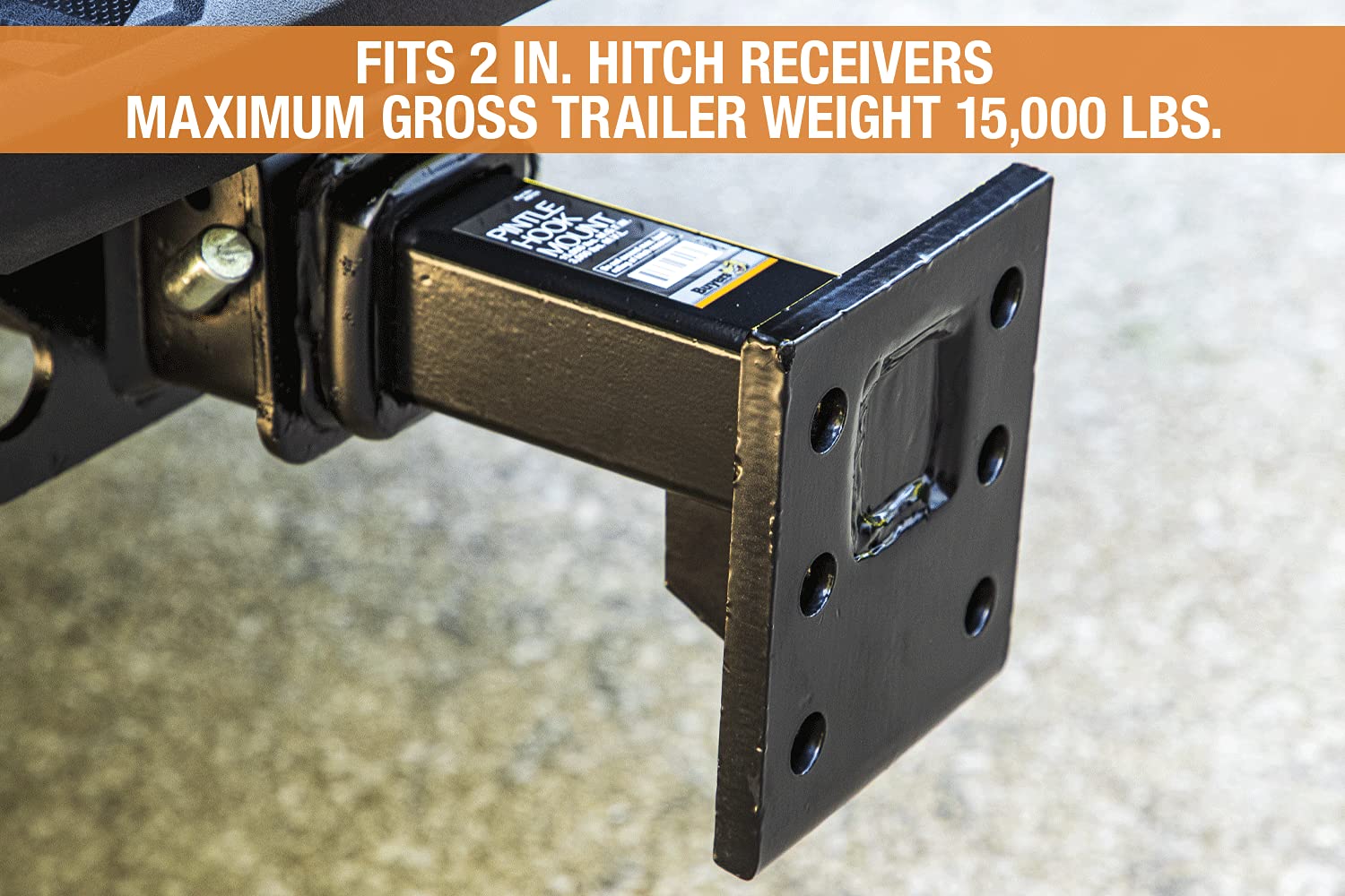 PM105 Buyers Products Pintle Hook Mount – 2 Position Adjustable Trailer Hitch Receiver for 2 Inch Trucks, 15,000 lb MGTW – Heavy-Duty Tow Hitch, 3,000 MVL Rated, 10.25"
