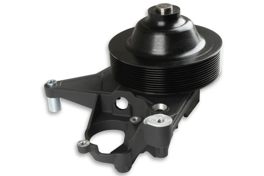 Power Steering Bracket Kit Holley 97-334BK with Long Spacer Black