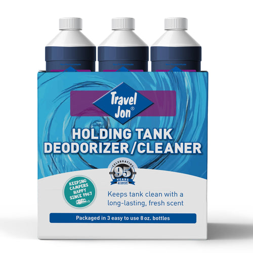 Jon Travel RV Toilet Treatment – Gray & Black Tank Treatment, Holding Tank Waste Digester for RV, Camper, Boat, & Porta Potty – Extra Strength Odor Eliminator (8oz - 3 pack)
