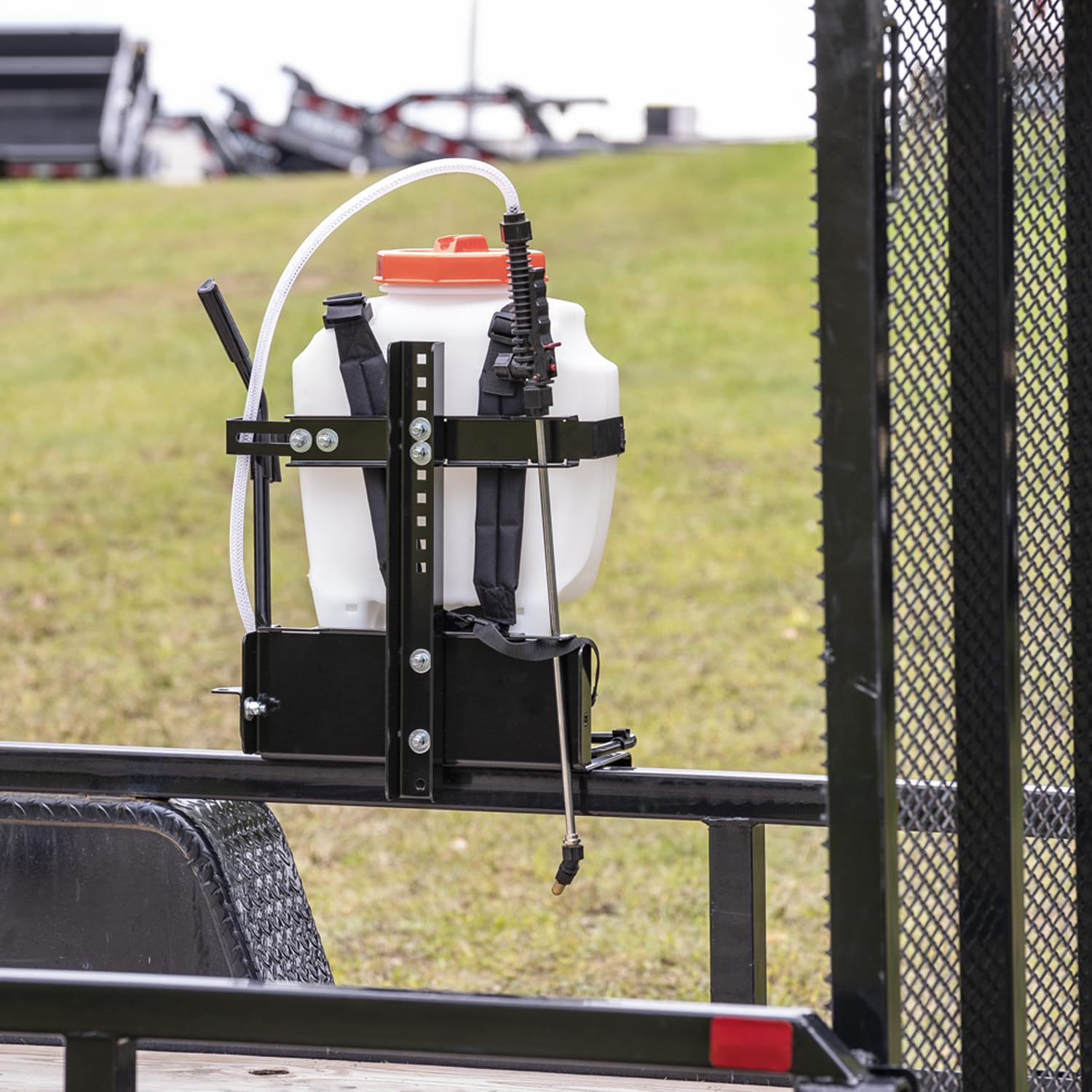 LT23 Buyers Products Adjustable Backpack Sprayer Rack for Landscape Trailers, Easy Storage for Landscaping Equipment and Supplies, Made in The USA, Black