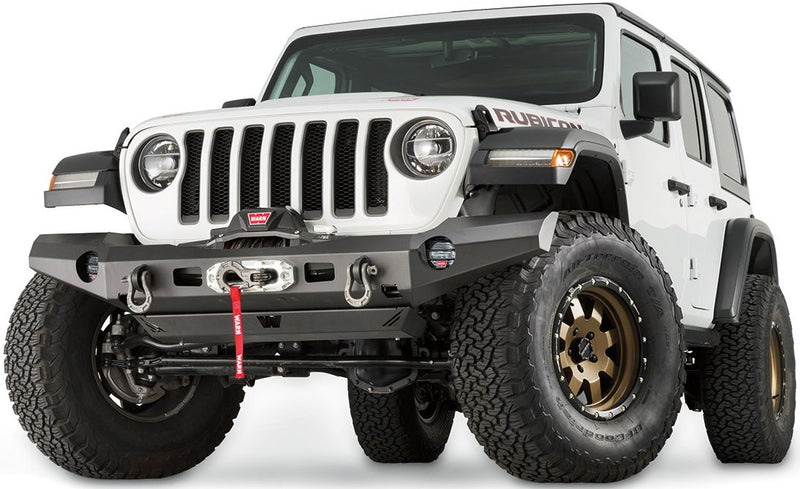 Full-Width WARN Front Bumper for Jeep JL Wrangler, Without Grille Guard Tube
