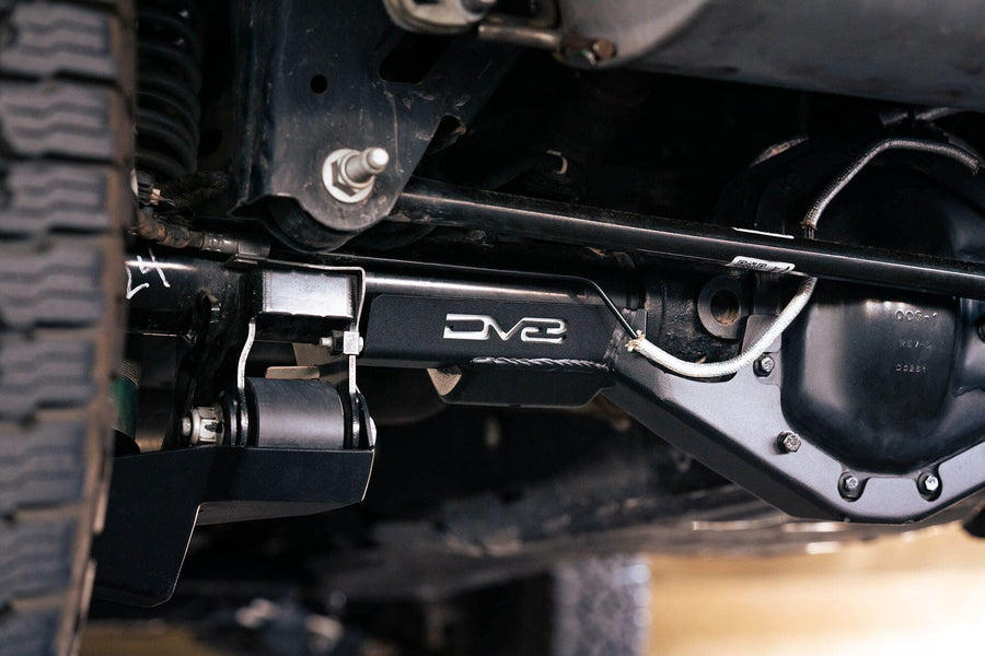 Rear Differential Skid Plate DV8 Offroad for 2021-2025 Ford Bronco | Paintable Aluminum Inserts | Quick & Easy Installation | Multiple Drain Holes | Bolt-on Installation | Black Finish