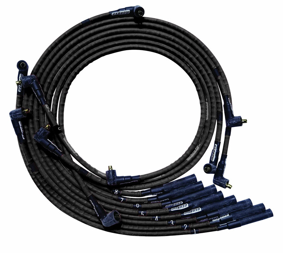 Moroso Ultra Series 51561 Black Sleeved Spark Plug Wires, Big Block Chrysler, Straight Plug End, Non HEI