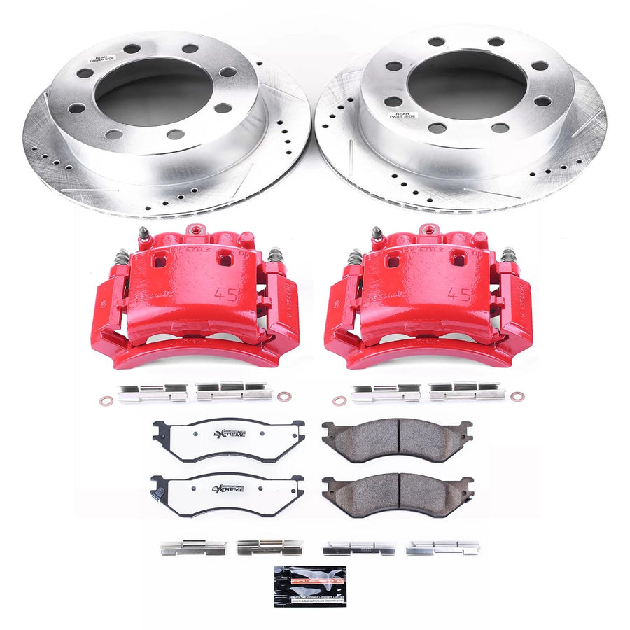 Power Stop KC5489-36 Z36 Rear Truck & Tow Performance Brake Kit with Powder Coated Calipers For Dodge Ram 2500 2001-2002 [Model Specific]