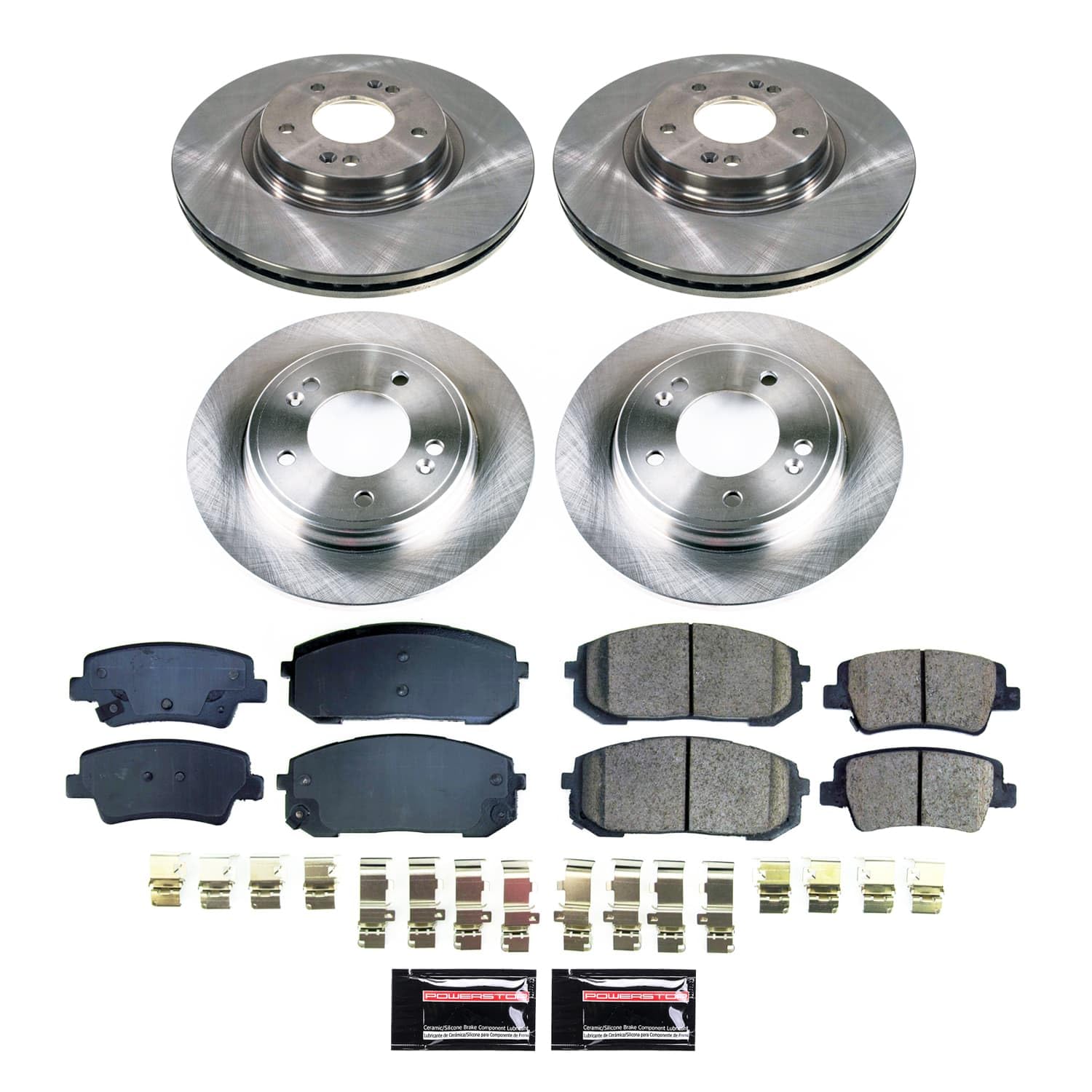 Power Stop Front and Rear KOE9170 Brake Pads and Rotors Stock Replacement Brake Kit Autospecialty For Hyundai Elantra 2021-2023 [Application Specific]