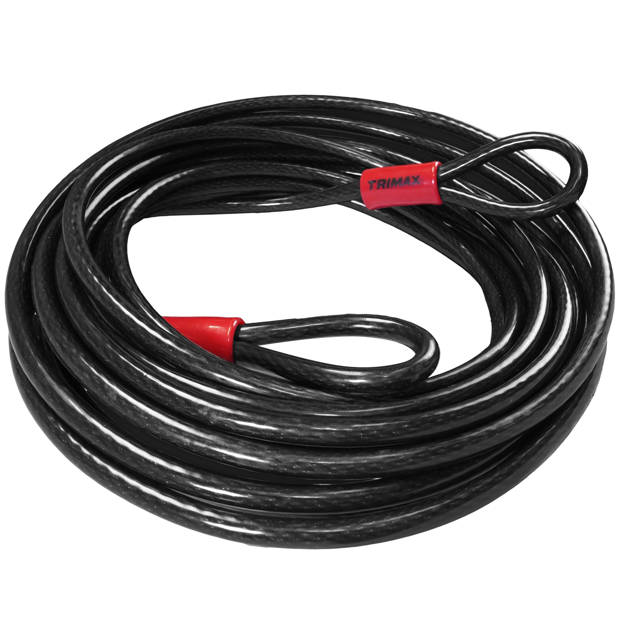 Trimax TDL3010 - Dual Loop Trimaflex Multi-Use Security Cable 30 Feet x 10mm - Commercial Grade Security Cable for Equipment, ATVs, Motorcycles, More