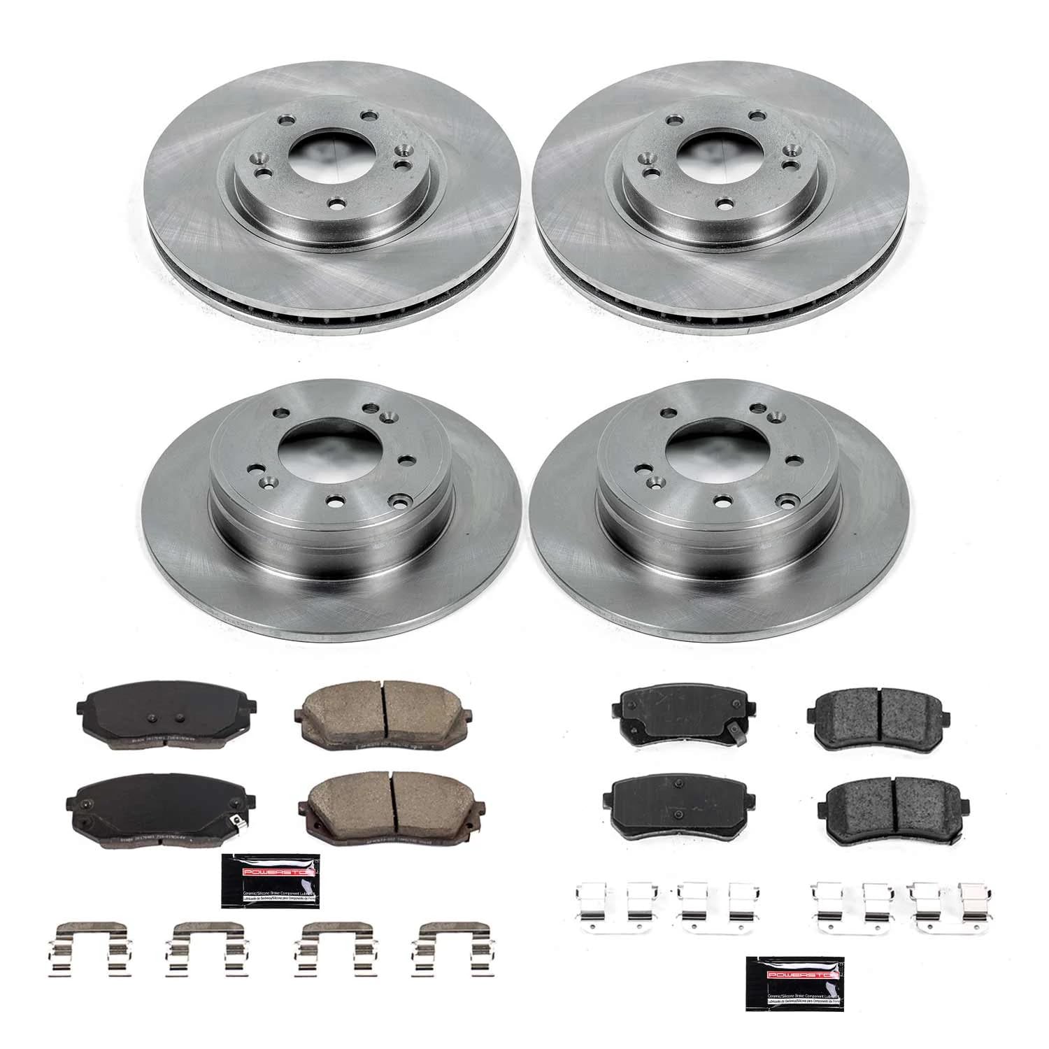 Power Stop KOE8628 Front and Rear Brake Kit-OE Brake Rotors & Ceramic Brake Pads For Kia Optima 2017 [Model Specific]