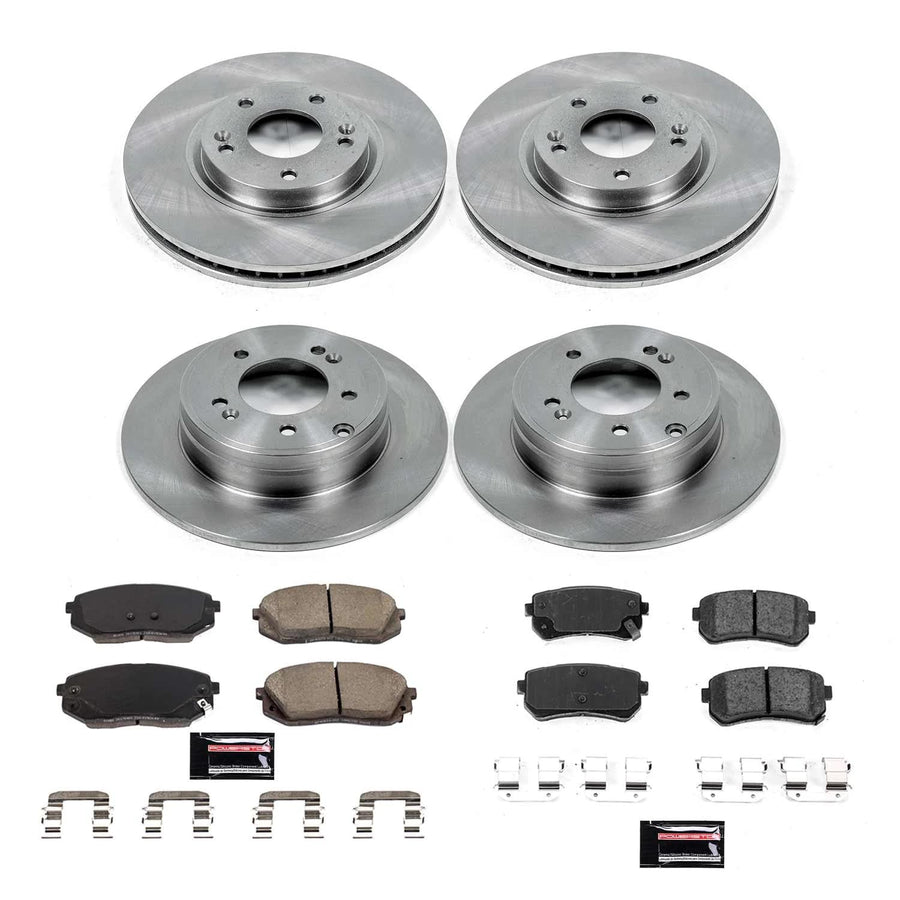Power Stop KOE8628 Front and Rear Brake Kit-OE Brake Rotors & Ceramic Brake Pads For Kia Optima 2017 [Model Specific]