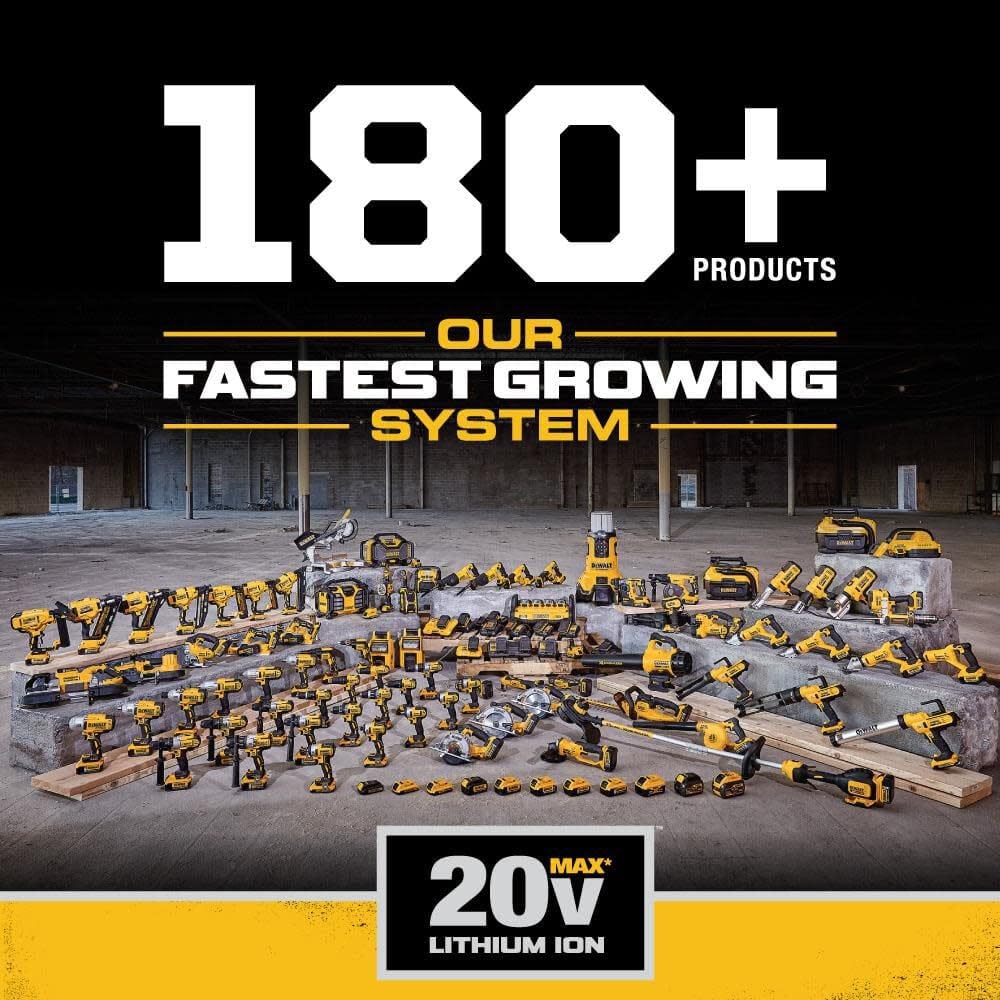 DEWALT Bluetooth Speaker 20V MAX, 100 ft Range, Durable for Jobsites, Phone Holder Included, Lasts 8-10 Hours with Single Charge (DCR010)