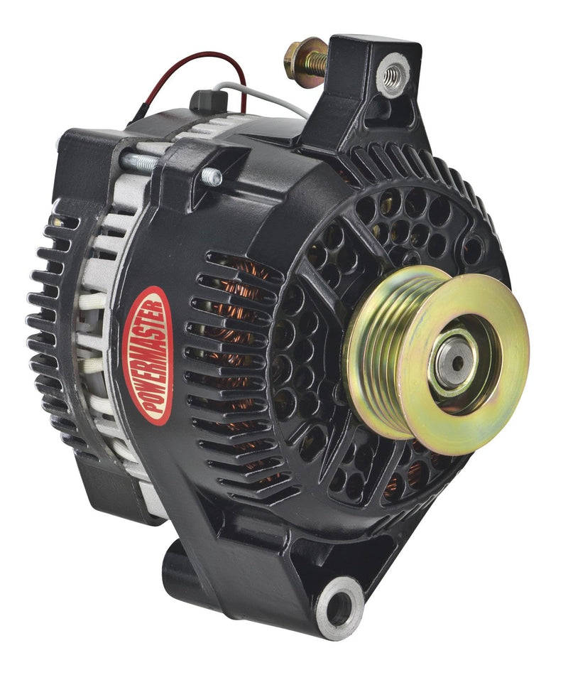 Black Powermaster 577491 Alternator (3G 155A 6 Groove Pulley Small Frame Mating 1 Wire)