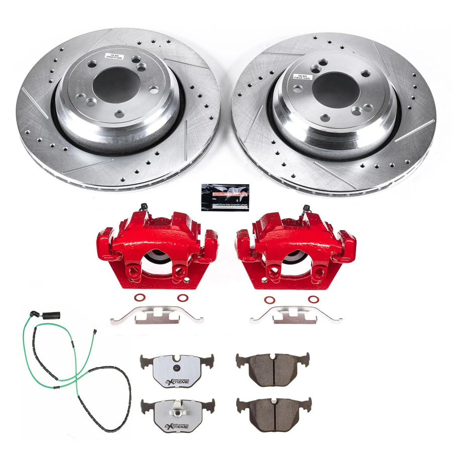 Power Stop Z26 Street Warrior KC496-26 Front Brake Kit BMW and 1 Front Sensor Wire For BMW 318i, BMW 318is, BMW 323i, BMW 323is, BMW 325i, BMW 325is, BMW 328i, BMW 328is, BMW Z3 [Model Specific]