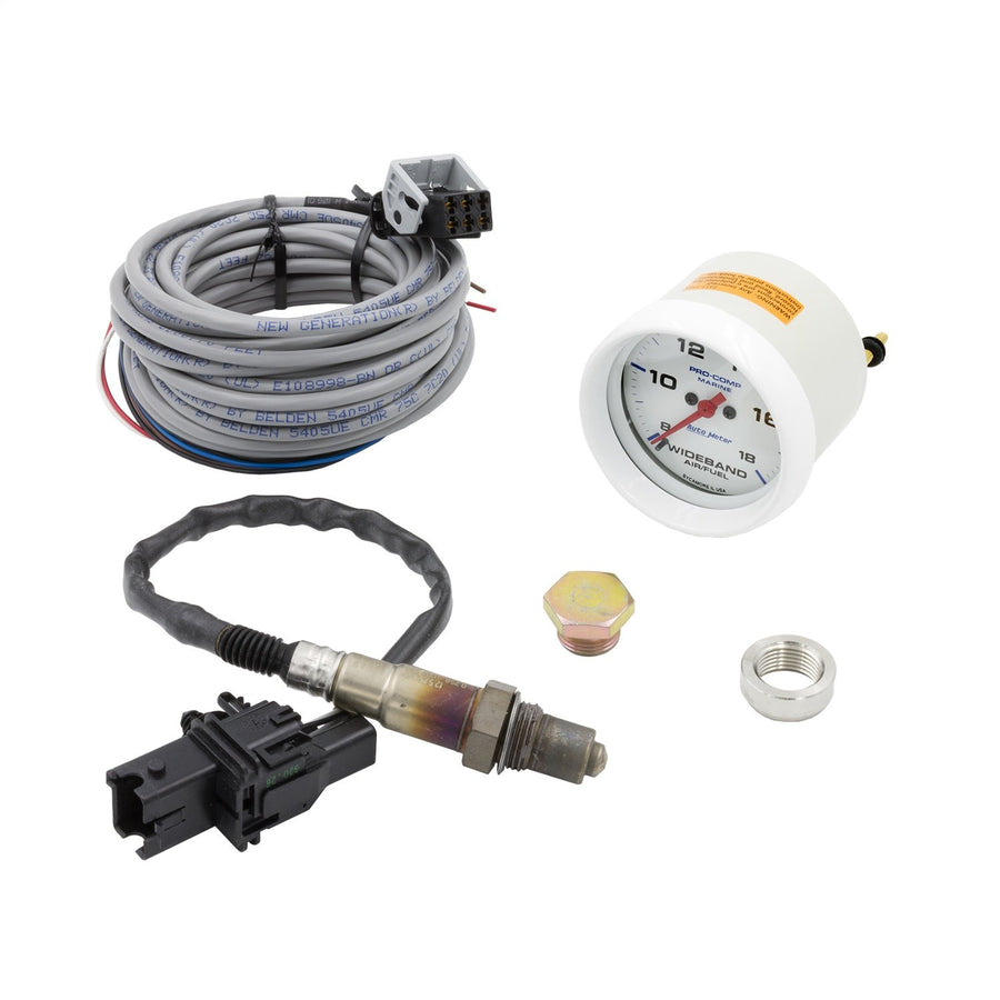 Auto Meter Gauge 200870, Air/Fuel Ratio-Wideband, Analog, 2 5/8", 8:1-18:1, Stpr Mtr, Marine White