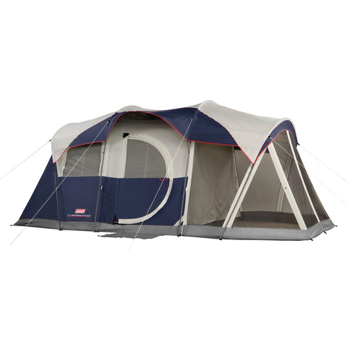 Coleman WeatherMaster Elite Camping Tent with LED Lights and Screened Porch, Weatherproof 6-Person Family Tent with Included Carry Bag, Rainfly, LED Lighting System and Screened-In Porch