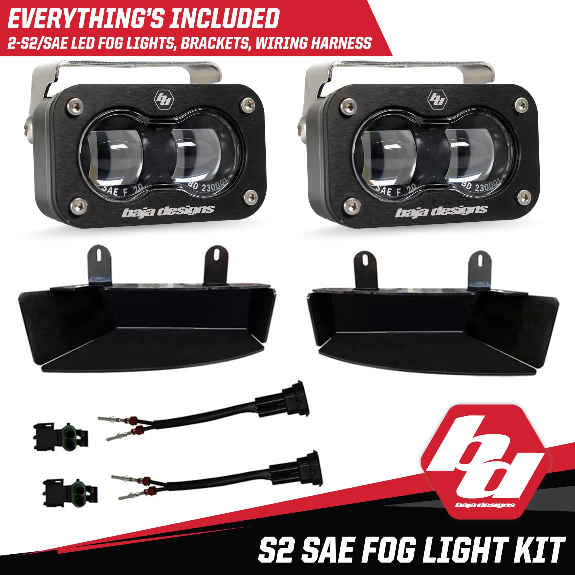 Baja Designs S2 LED Fog Pocket Light Kit for Dodge Ram 2500/3500 Dodge 2019+