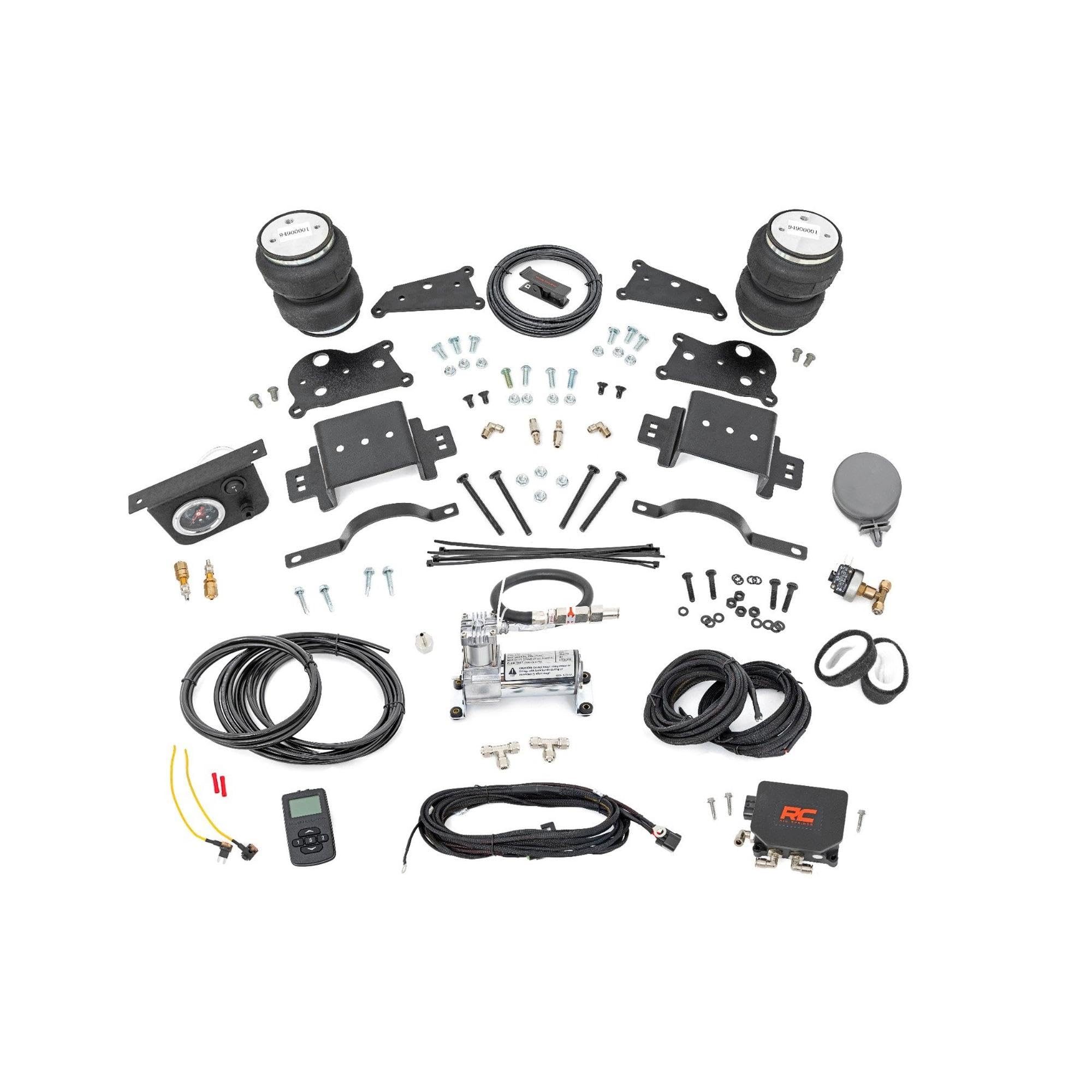 Rough Country Air Spring Kit Rear with Compressor & Wireless Controller for Ram 2500 4WD (2014-2026) with 5" Lift