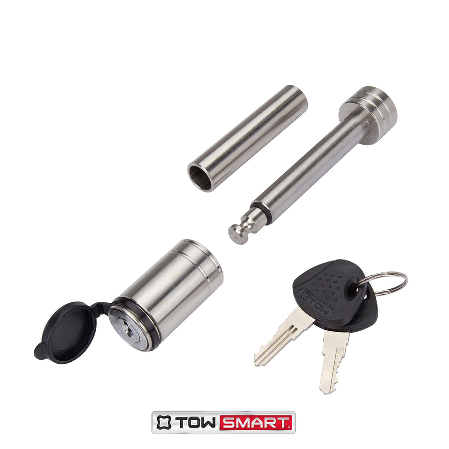 Stainless Steel TOWSMART Barrel Style Trailer Hitch Lock, 1/2 in. Diameter Pin with 5/8 in. Sleeve, Fits 1-1/4 in. and 2 in. Receivers