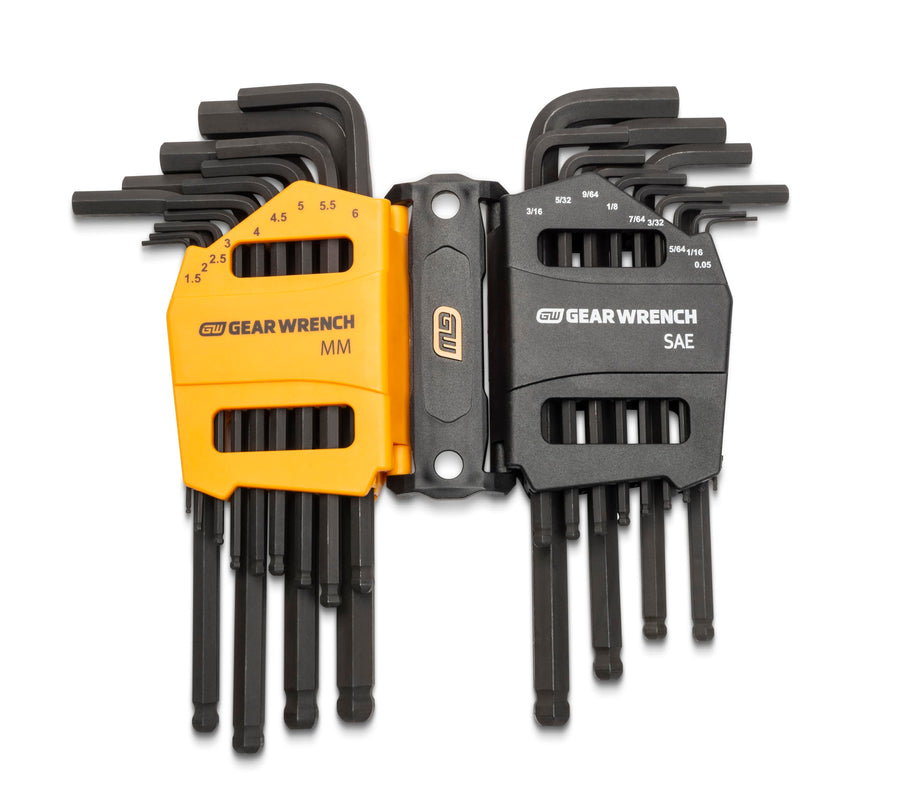 26 Piece GEARWRENCH SAE/Metric Ball End Long Arm Hex Key Set - 83505