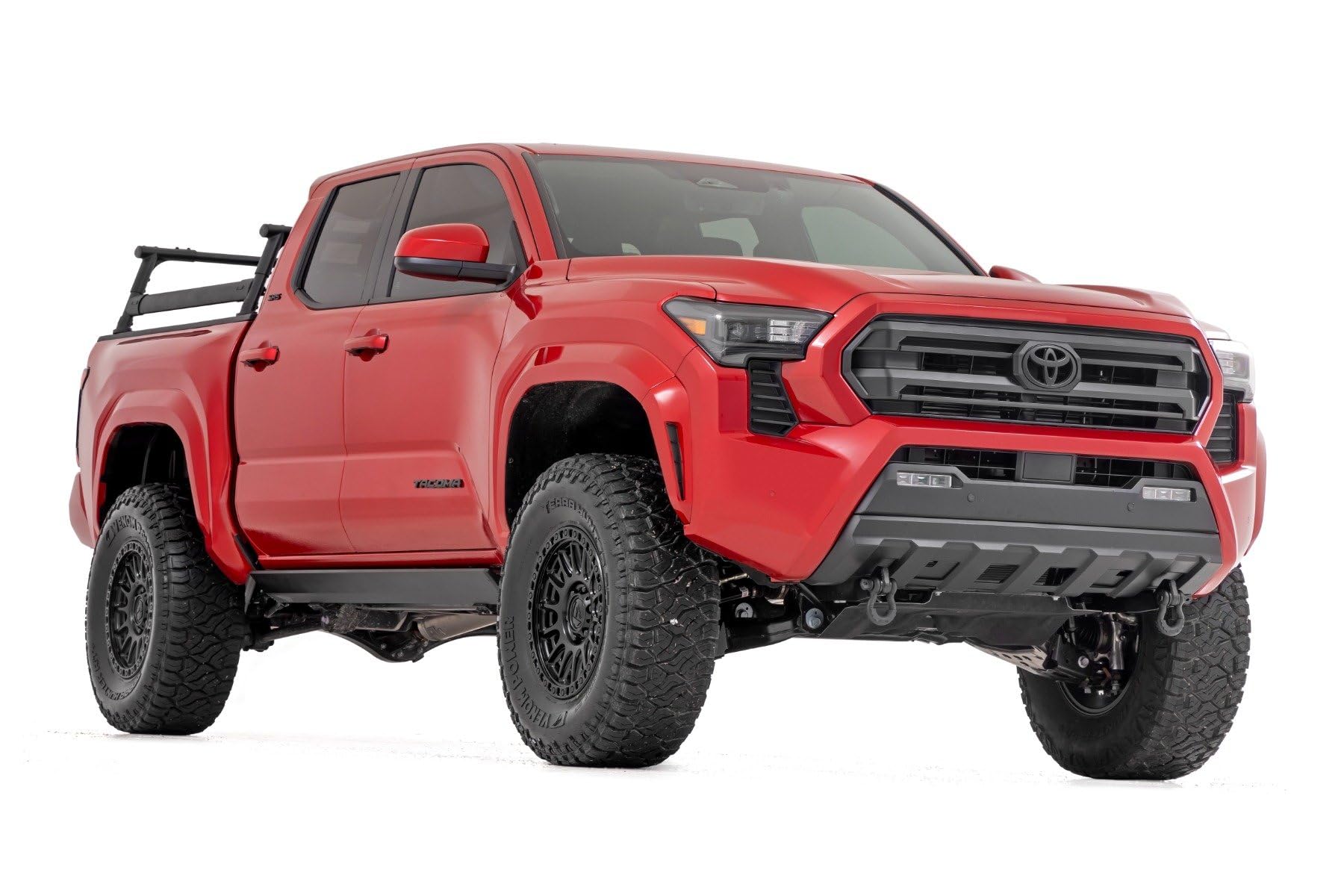 Power Running Boards Rough Country for Toyota Tacoma (2024-2025) Double Cab - Dual-Motor Electric Retractable Side Steps with LED Truck Step Lights