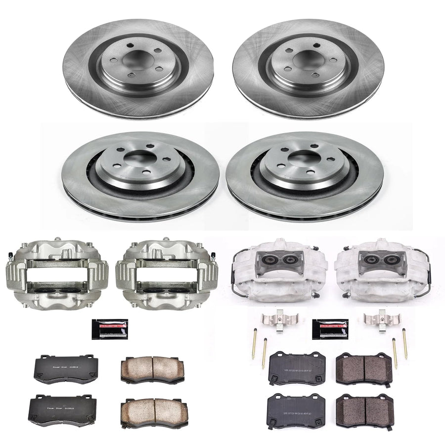 Power Stop KCOE4023 Replacement Autospeciality Front and Rear Caliper Kit- OE Rotors, Ceramic Brake Pads, Calipers For 300, 300, Challenger, Charger, Charger, Magnum [Model Specific]