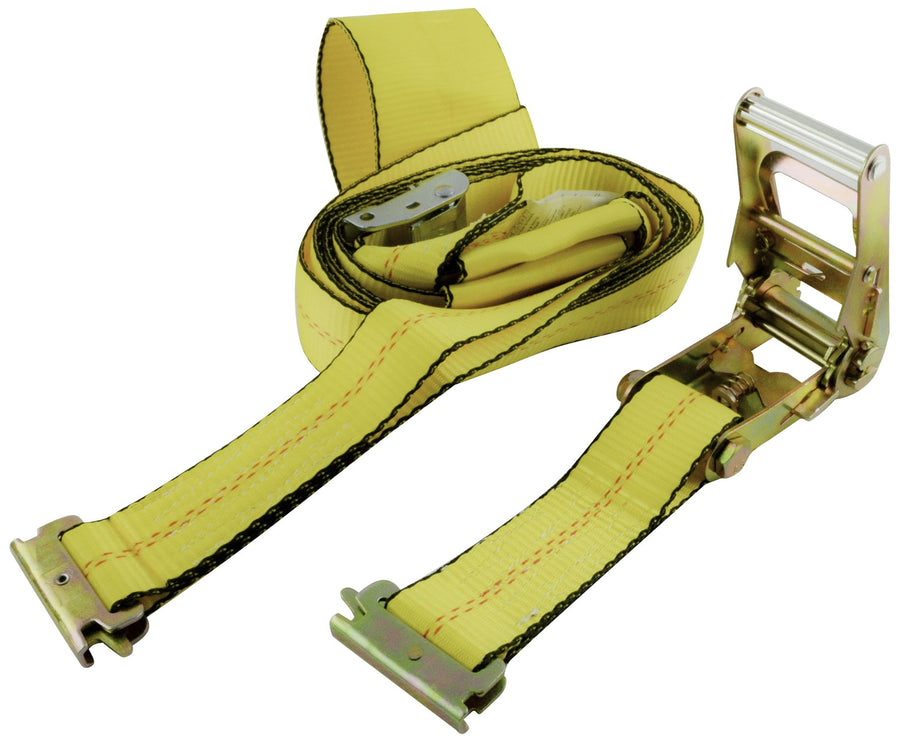 E-Track Adjustable Tire Basket Strap with Cam Buckle and Ratchet Erickson 8314 3500 lb.