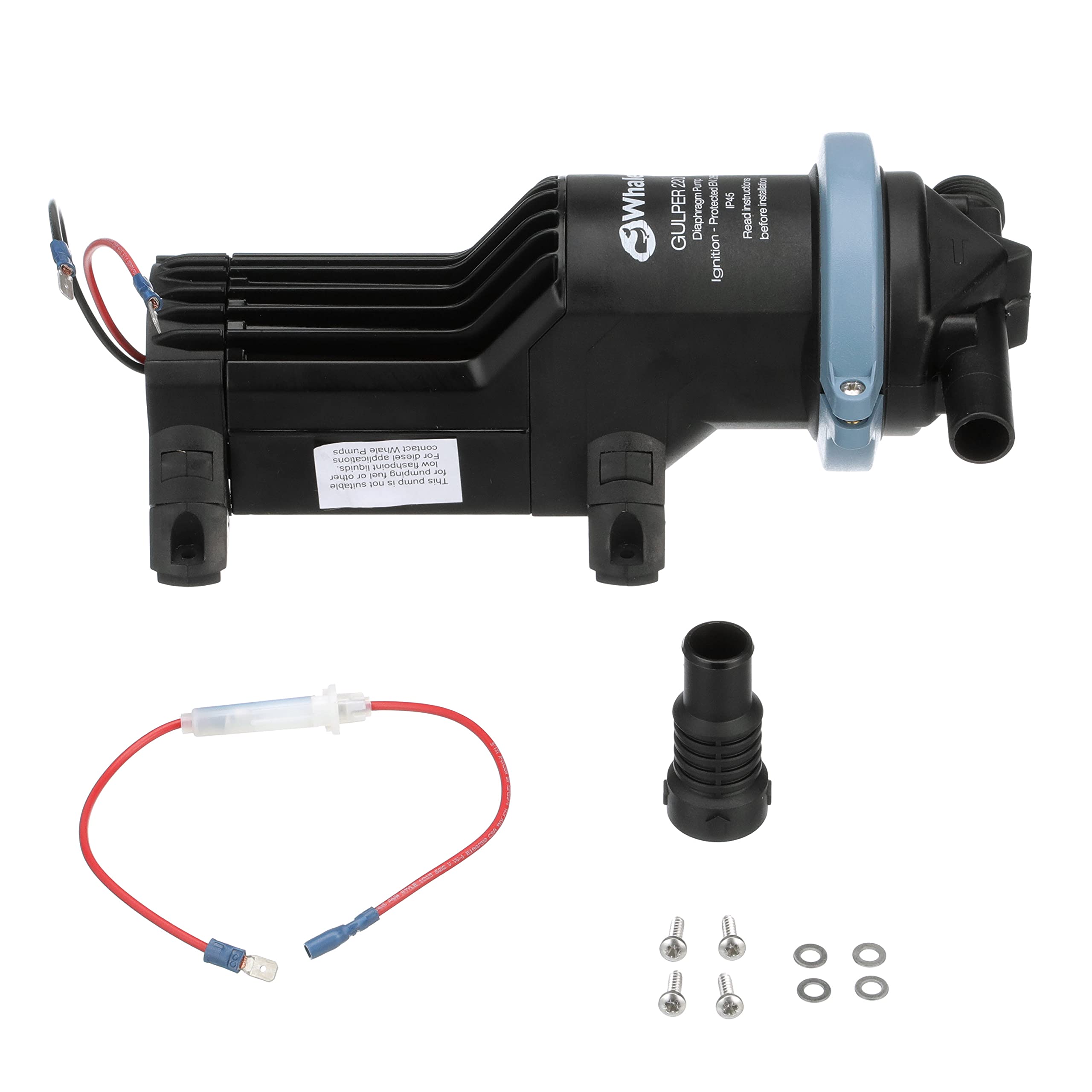 Whale Gulper 220 Pump, BP1554 Manages Gray Waste, 3.5 GPM Flow Rate, 24V DC, ¾-Inch Hose Connections
