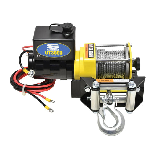 UT3000 Superwinch 1331200, 12 VDC winch, 3,000lb/1360 kg with mount plate, Roller Fairlead & 12' remote