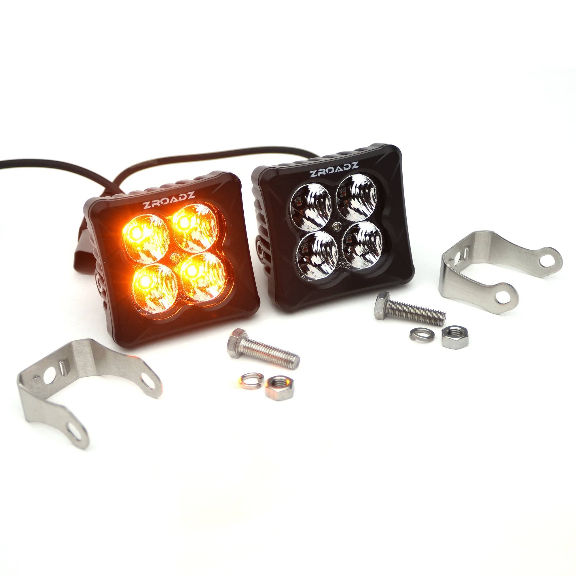 ZROADZ 3" Light Pod Set, G2 Series, Amber, Flood Z30BC12W-D3A-2 2 Pc