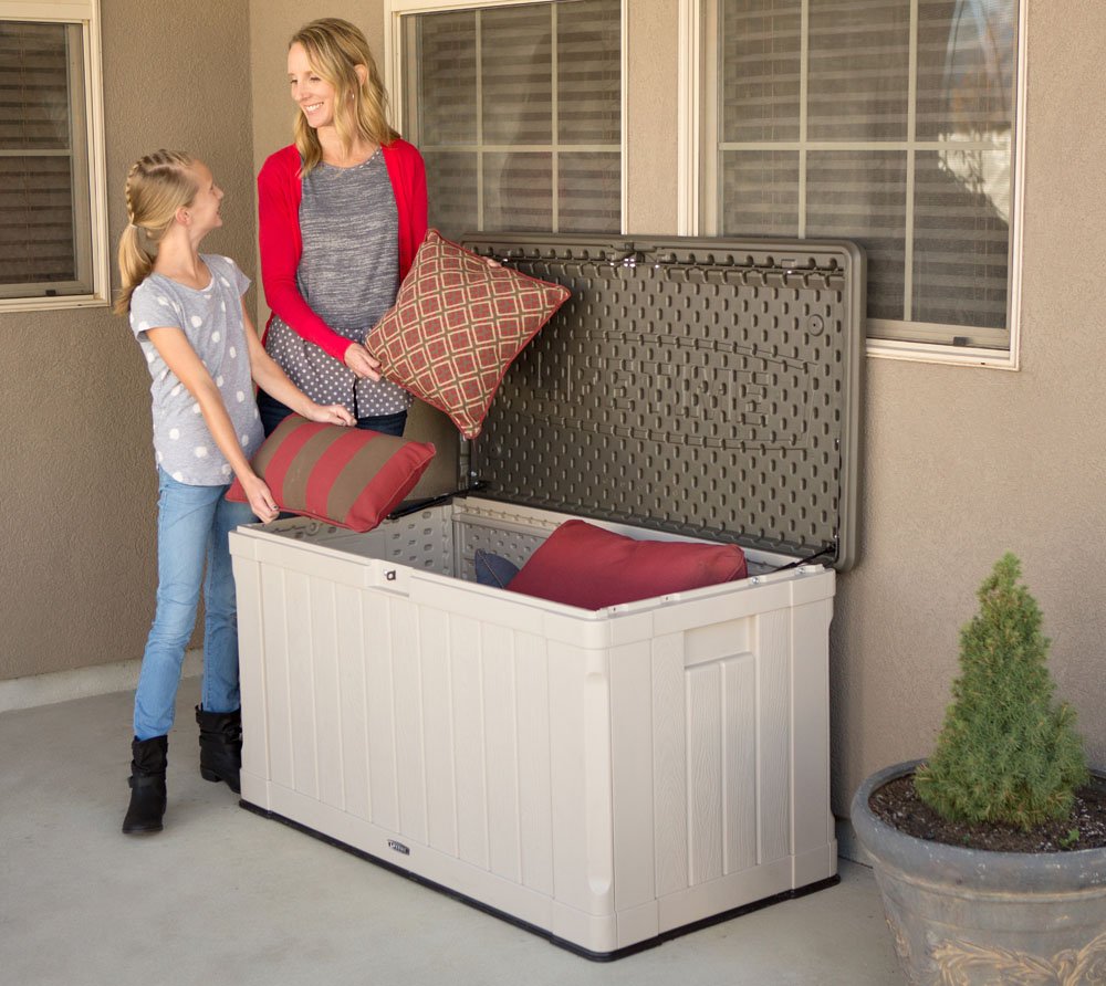 Heavy-Duty LIFETIME 60186 Outdoor Storage Deck Box, 116 Gallon, Desert Sand/Brown